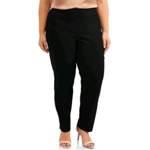 NWT Terra & Sky Black Tummy Control Dress Pants Size 4X Petite